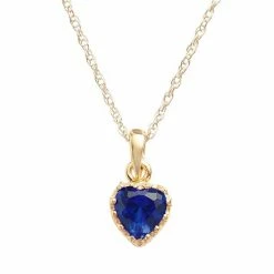 Designs By Gioelli 14k Gold Over Silver Lab-Created Sapphire Heart Crown Pendant