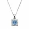 Designs By Gioelli Sterling Silver Lab-Created Aquamarine Square Pendant -Designs by Gioelli Shop unnamed file 790