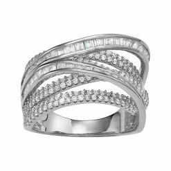 Designs By Gioelli Sterling Silver Cubic Zirconia Crossover Ring -Designs by Gioelli Shop unnamed file 794