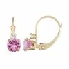 Designs By Gioelli 10k Gold Round-Cut Lab-Created Pink Sapphire & White Zircon Leverback Earrings -Designs by Gioelli Shop unnamed file 820