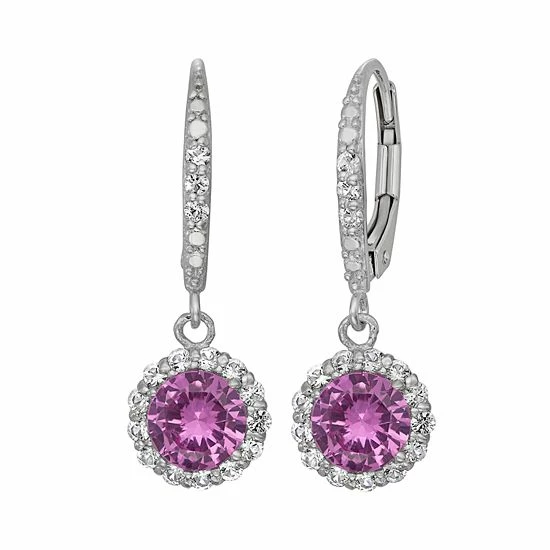 Designs by Gioelli Lab-Created Pink and White Sapphire Sterling Silver Halo Drop Earrings Designs By Gioelli Lab-Created Pink And White Sapphire Sterling Silver Halo Drop Earrings -Designs by Gioelli Shop unnamed file 822