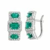 Designs By Gioelli Sterling Silver Simulated Emerald & Lab-Created White Sapphire Drop Earrings -Designs by Gioelli Shop unnamed file 847