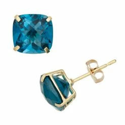 Designs By Gioelli London Blue Topaz 10k Gold Stud Earrings