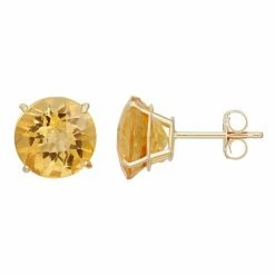 Designs By Gioelli Citrine 10k Gold Stud Earrings