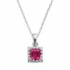 Designs By Gioelli Sterling Silver Lab-Created Ruby Square Pendant -Designs by Gioelli Shop unnamed file 857