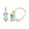 Designs By Gioelli 10k Gold Emerald-Cut Swiss Blue Topaz & White Zircon Leverback Earrings -Designs by Gioelli Shop unnamed file 859