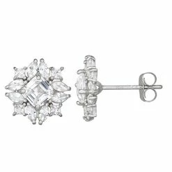 Designs By Gioelli 10k White Gold Gemstone & Lab-Created White Sapphire Stud Earrings