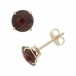 Designs By Gioelli Garnet 10k Gold Stud Earrings