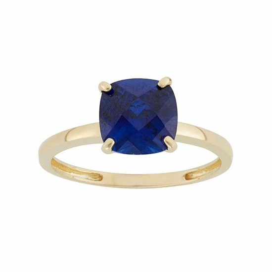 Designs By Gioelli Lab-Created Sapphire 10k Gold Ring 3 Designs By Gioelli Lab-Created Sapphire 10k Gold Ring