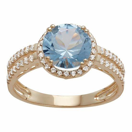 Designs by Gioelli 10k Gold Lab-Created Aquamarine & White Sapphire Halo Ring Designs By Gioelli 10k Gold Lab-Created Aquamarine & White Sapphire Halo Ring -Designs by Gioelli Shop unnamed file 91