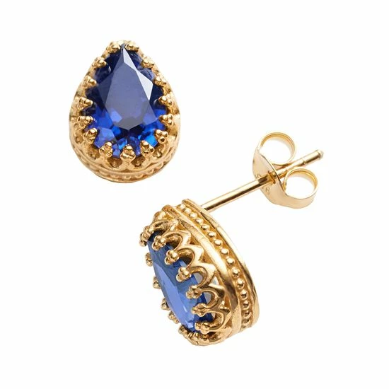 Designs by Gioelli 14k Gold Over Silver Lab-Created Sapphire Crown Stud Earrings Designs By Gioelli 14k Gold Over Silver Lab-Created Sapphire Crown Stud Earrings -Designs by Gioelli Shop unnamed file 919