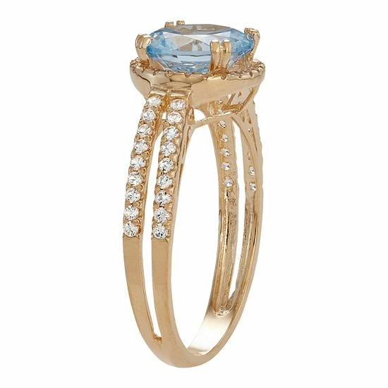 Designs by Gioelli 10k Gold Lab-Created Aquamarine & White Sapphire Halo Ring Designs By Gioelli 10k Gold Lab-Created Aquamarine & White Sapphire Halo Ring -Designs by Gioelli Shop unnamed file 92