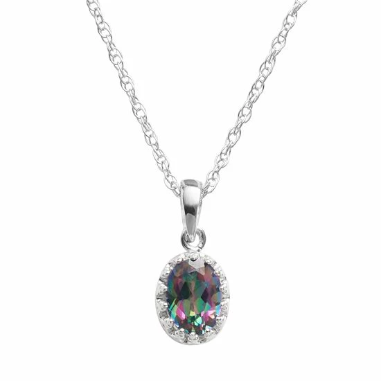 Designs By Gioelli Sterling Silver Rainbow Quartz Oval Pendant 3 Designs By Gioelli Sterling Silver Rainbow Quartz Oval Pendant