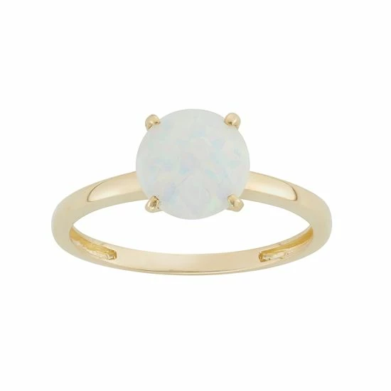 Designs By Gioelli Lab-Created Opal 10k Gold Ring 3 Designs By Gioelli Lab-Created Opal 10k Gold Ring