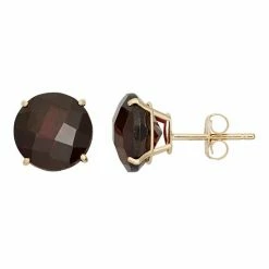 Designs By Gioelli Garnet 10k Gold Stud Earrings