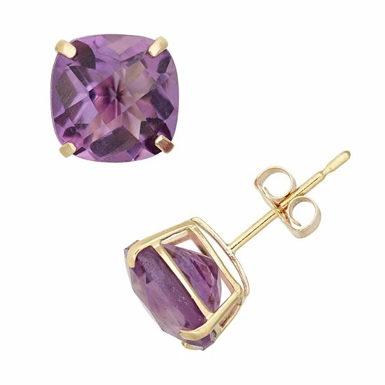 Designs By Gioelli Amethyst 10k Gold Stud Earrings 3 Designs By Gioelli Amethyst 10k Gold Stud Earrings