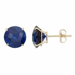 Designs By Gioelli Lab-Created Sapphire 10k Gold Stud Earrings