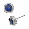 Designs By Gioelli Sterling Silver Lab-Created Blue And White Sapphire Halo Stud Earrings -Designs by Gioelli Shop unnamed file 959