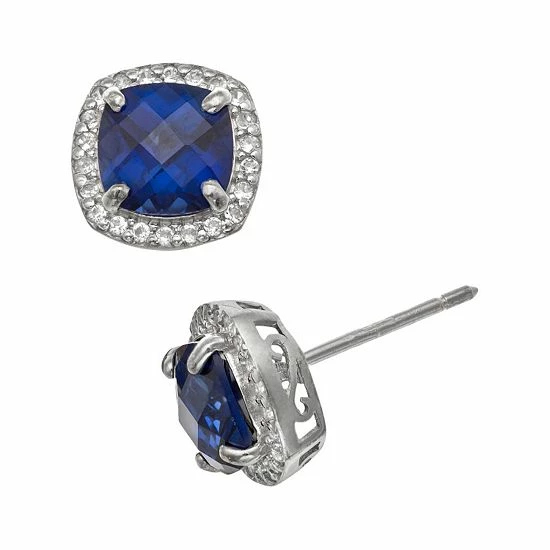 Designs by Gioelli Sterling Silver Lab-Created Blue and White Sapphire Halo Stud Earrings Designs By Gioelli Sterling Silver Lab-Created Blue And White Sapphire Halo Stud Earrings -Designs by Gioelli Shop unnamed file 959
