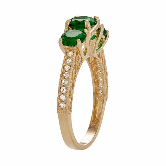 Designs by Gioelli 10k Gold Simulated Emerald & Lab-Created White Sapphire 3-Stone Ring Designs By Gioelli 10k Gold Simulated Emerald & Lab-Created White Sapphire 3-Stone Ring -Designs by Gioelli Shop unnamed file 96