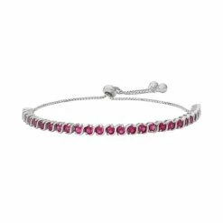 Designs By Gioelli Sterling Silver Lab-Created Ruby S-Link Lariat Bracelet