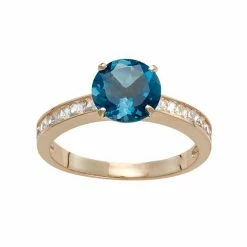 Designs By Gioelli 10k Gold London Blue Topaz & Lab-Created White Sapphire Ring