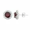 Designs By Gioelli Garnet & White Topaz 10k White Gold Halo Stud Earrings -Designs by Gioelli Shop unnamed file 992