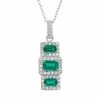 Designs By Gioelli Sterling Silver Simulated Emerald & Lab-Created White Sapphire Pendant 1 Designs By Gioelli Sterling Silver Simulated Emerald & Lab-Created White Sapphire Pendant -Designs by Gioelli Shop unnamed file 999