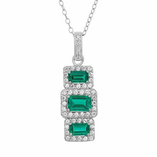 Designs by Gioelli Sterling Silver Simulated Emerald & Lab-Created White Sapphire Pendant Designs By Gioelli Sterling Silver Simulated Emerald & Lab-Created White Sapphire Pendant -Designs by Gioelli Shop unnamed file 999